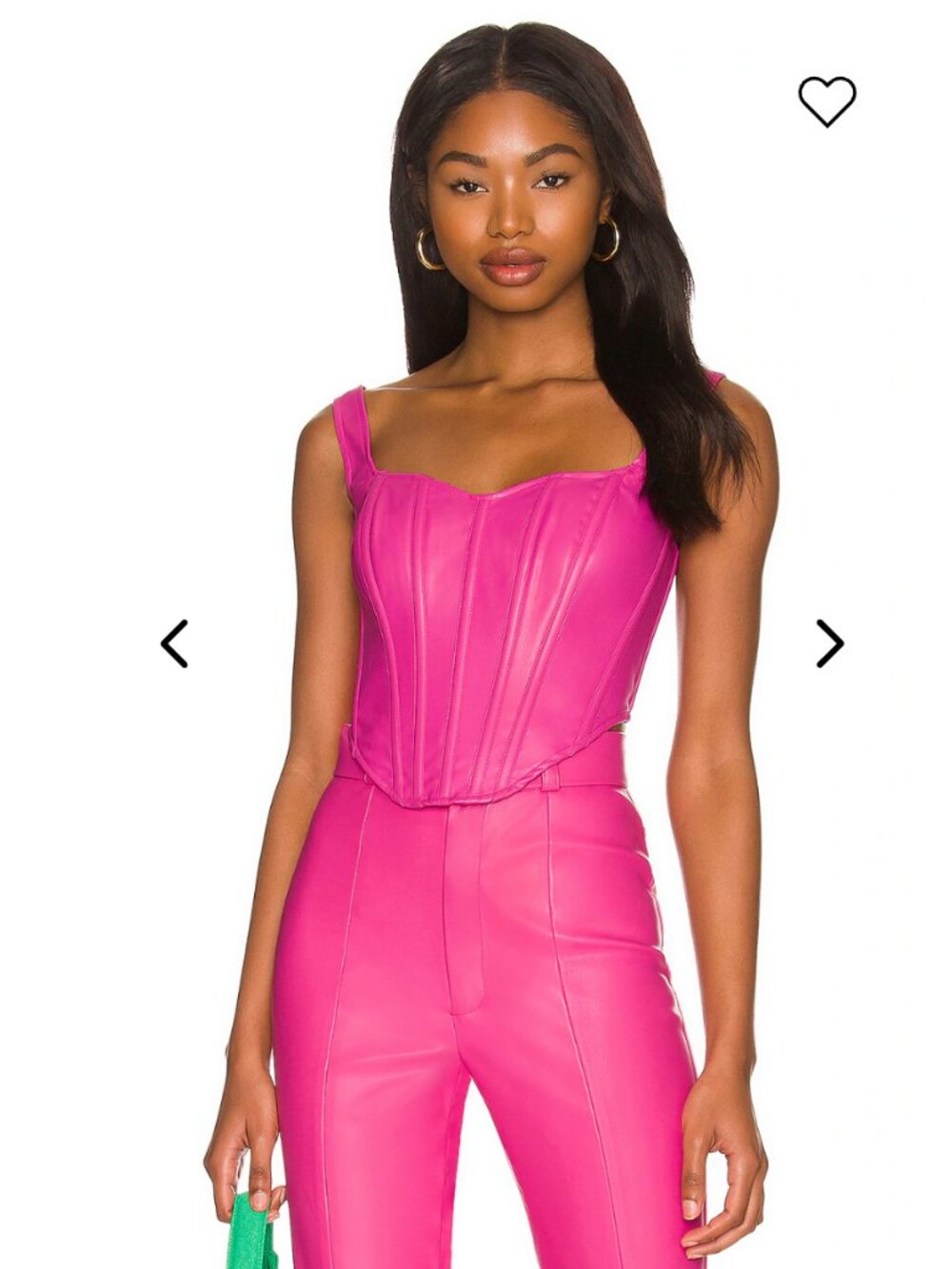 Bardot Faux Leather Corset Bustier in Hot Pink Size: 2
